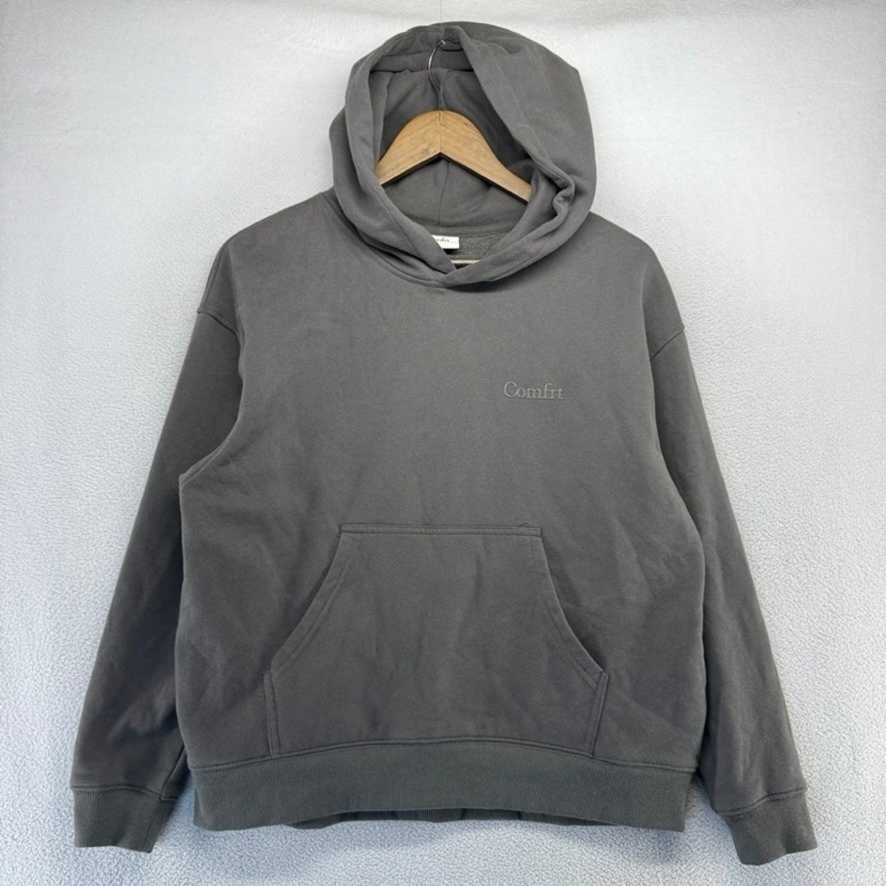 Comfrt Hoodie Women Small Gray Signature Oversized Loungewear Cotton Pullover
